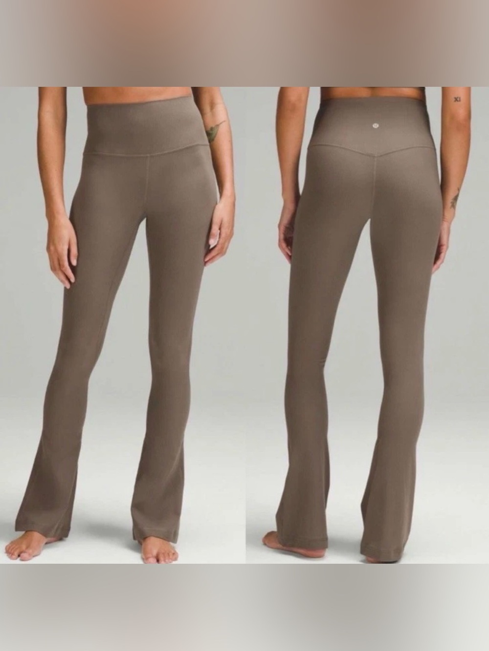 Lululemon Align Ribbed Mini Flare Pant Regular Length Nomad Leggings Size 2